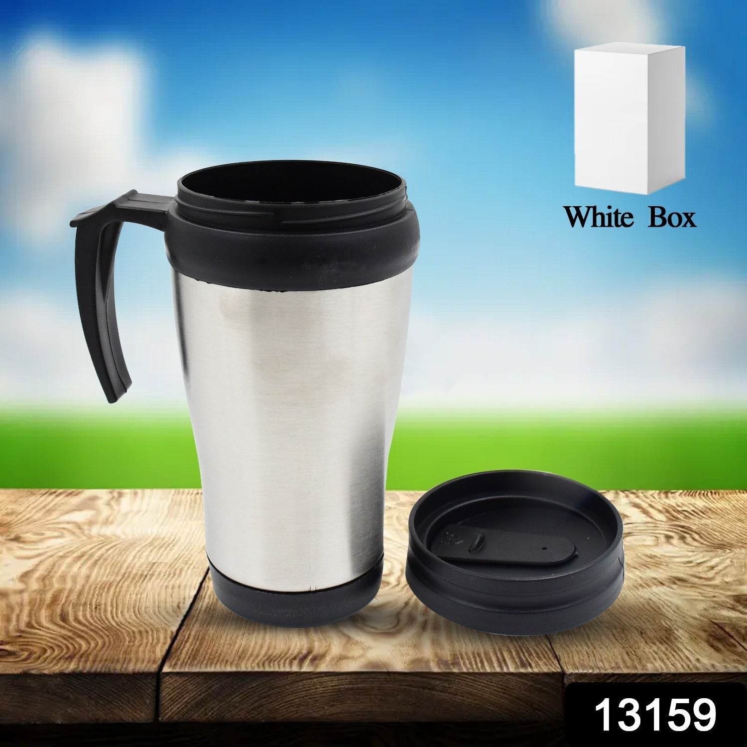 Stainless Steel Vacuum Glass Insulated Glass Coffee Cups, Tumbler (With Lid & Handle / 1 pc)