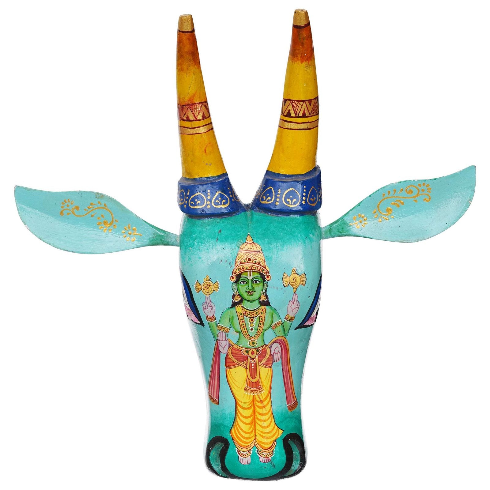 Handpainted Cow Head VISHNU JI | Bull Head | Wall Decor | Vintage Decor | Nandi | Home Dcor