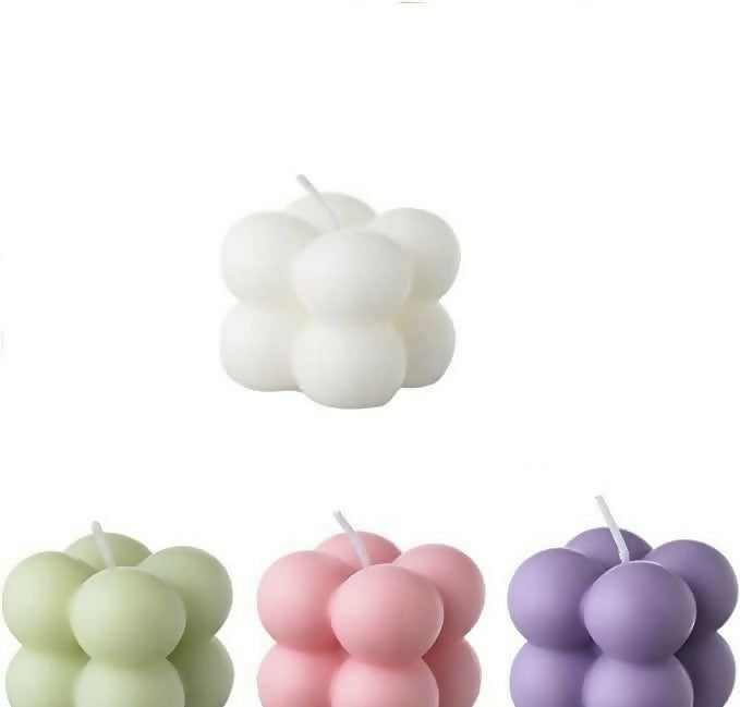 Aesthetic Bubble Cube Scented Candles – Set of 4 Handmade Soy Wax Candles in Pastel Colors for Home Decor, Aromatherapy, Gifts, and Party Decoration – Lavender, Green, Peach, and Cream Aesthetic Bubble Cube Scented Candle Set (Pack of 8)
