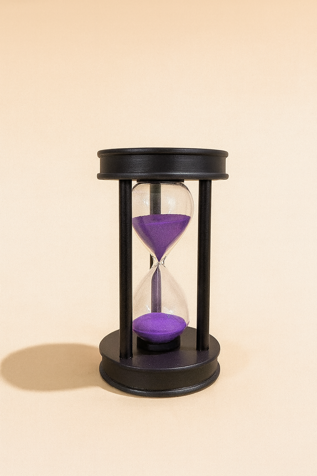 Premium 15 Minute Hourglass Sand Timer – Decorative Sand Clock with Colored Sand, Durable Black Frame, Vintage Glass Timer for Home Office Desk, Meditation, Study, Kitchen & Gift Use pack of 1