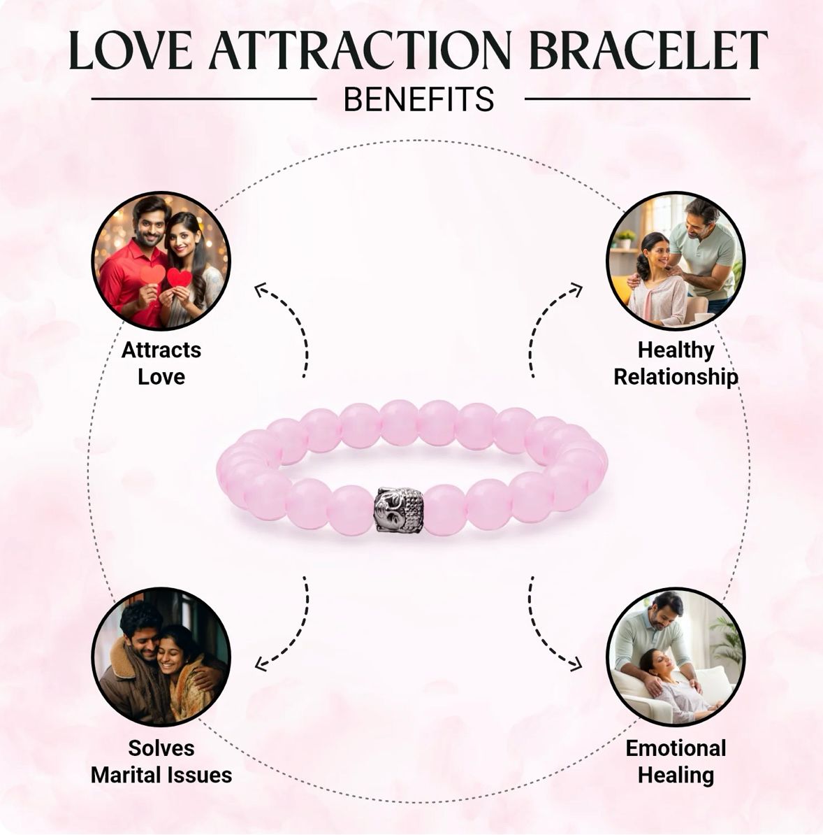 Natural Rose Quartz Crystal  Bracelet
