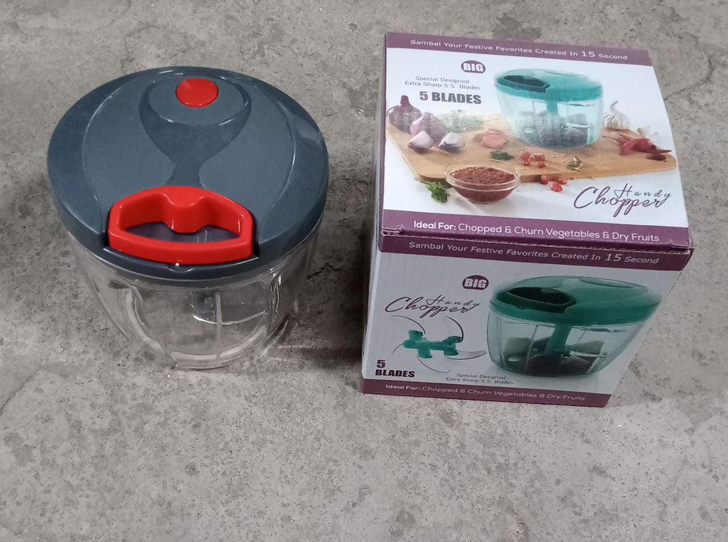 Manual Stainless Steel Vegetable Chopper – Compact, Extra Sharp with 5 Blades