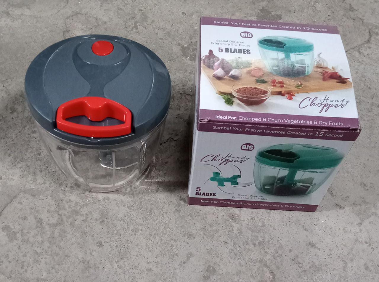 Manual Stainless Steel Vegetable Chopper – Compact, Extra Sharp with 5 Blades