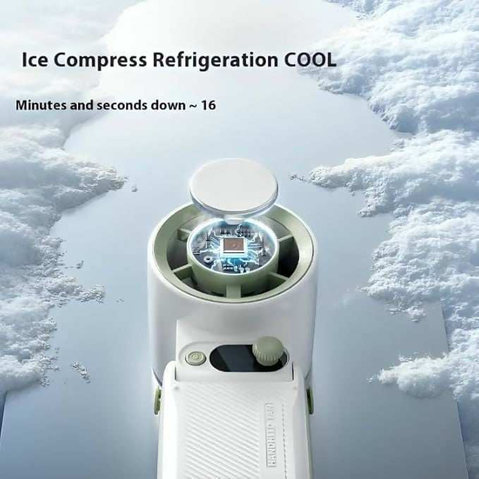 Portable Handheld Ice Fan with Cooling Metal Plate | 6000mAh Rechargeable Battery | 0-199 Speed Levels | USB Rechargeable Mini Fan with Digital Display | Foldable Desk & Travel Fan for Outdoor, Home & Office