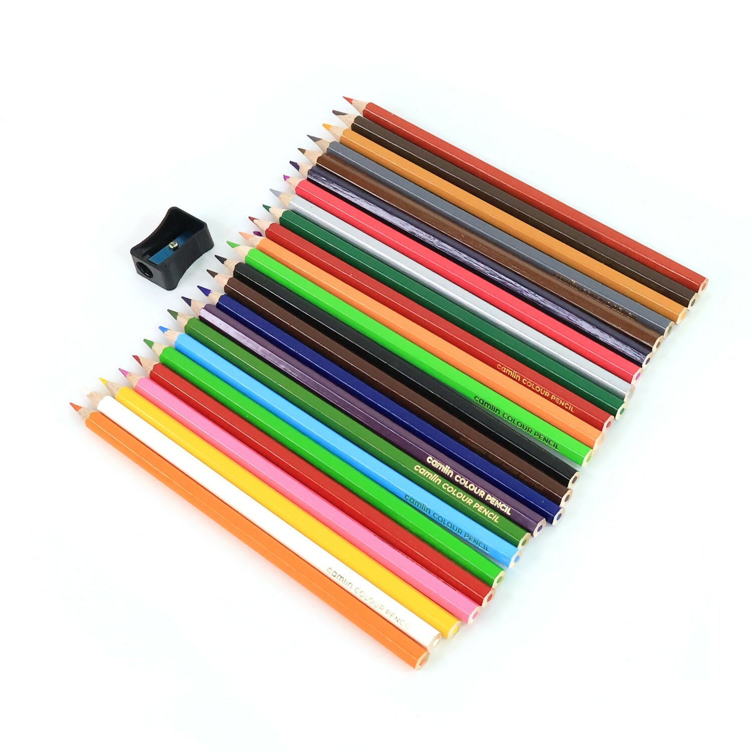 Camlin Colour Pencils – 24 Shades Pack with Free Sharpener
