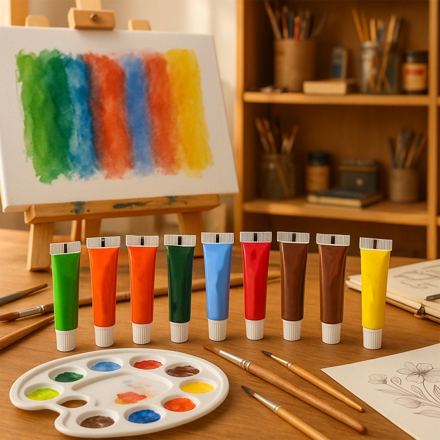 Camel Water Colour Tubes 18 Assorted Shades for Students and Artists (5 ml each)