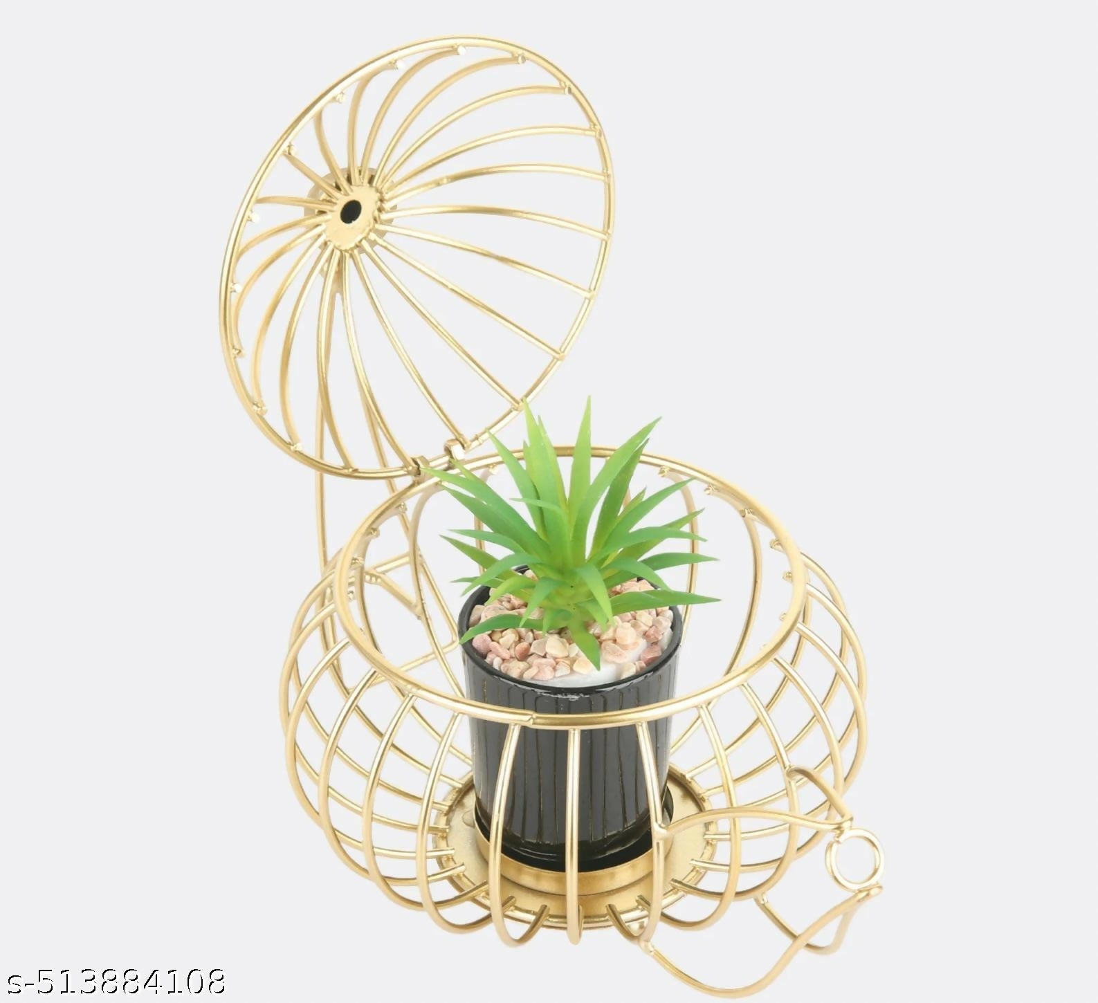 "Elegant Golden Teapot-Shaped Metal Planter Holder with Artificial Succulent in Black Ceramic Pot – Unique Vintage Home Décor Accent – Perfect Gift for Housewarming, Birthday, Anniversary, or Festive Occasions"
