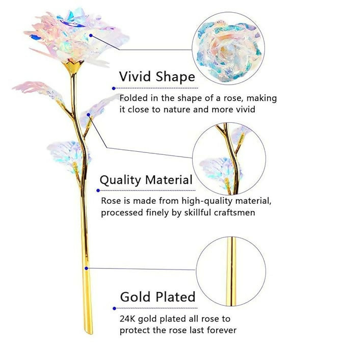 Elegant Galaxy Rose – Iridescent Artificial Flower Decoration for Home, Office, or Romantic Gift – Perfect for Anniversary, Valentine's Day, or Table Centerpiece Display