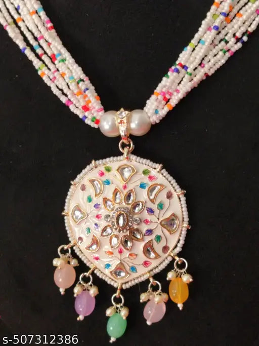 Multicoloured Traditional Weddingwear Necklace Earrings