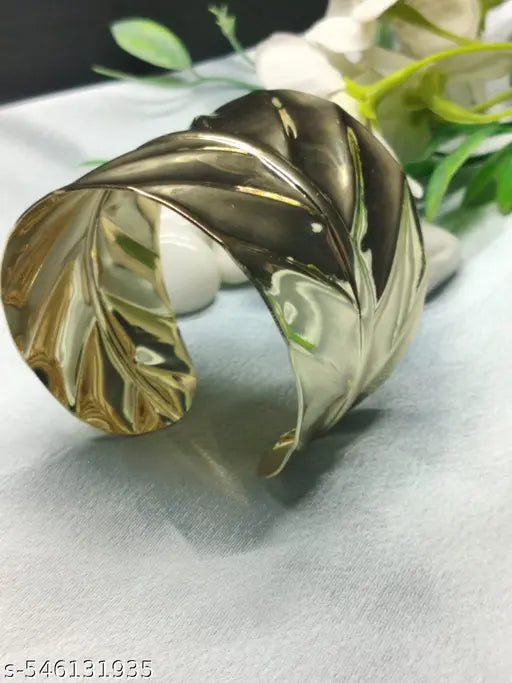 Goldplated Fancy Partywear Leafshaped Bracelet
