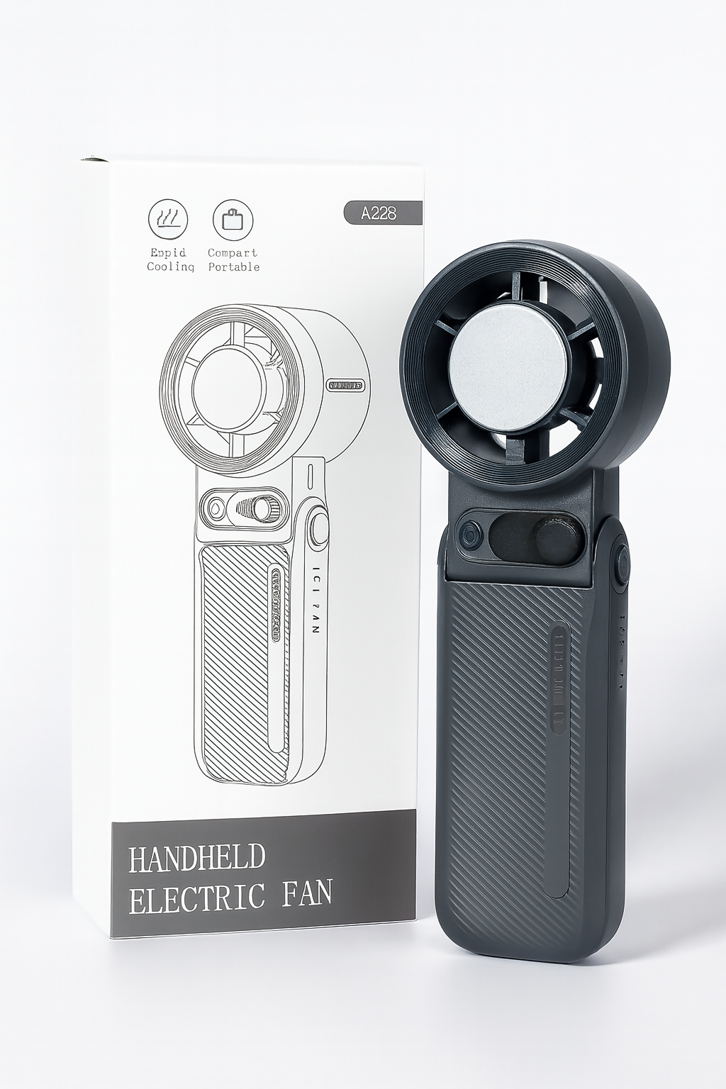 Rechargeable Handheld Electric Fan – Portable Compact Mini Cooling Fan with Powerful Airflow, USB Charging, Adjustable Speeds & Quiet Operation for Travel, Home, Office, and Outdoor Use