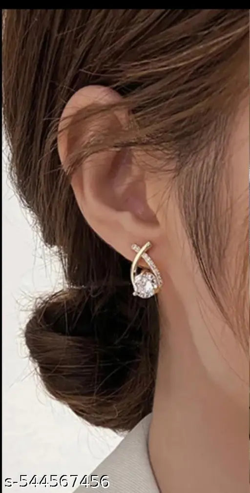 Goldplated Partywear Small Studs With Stones