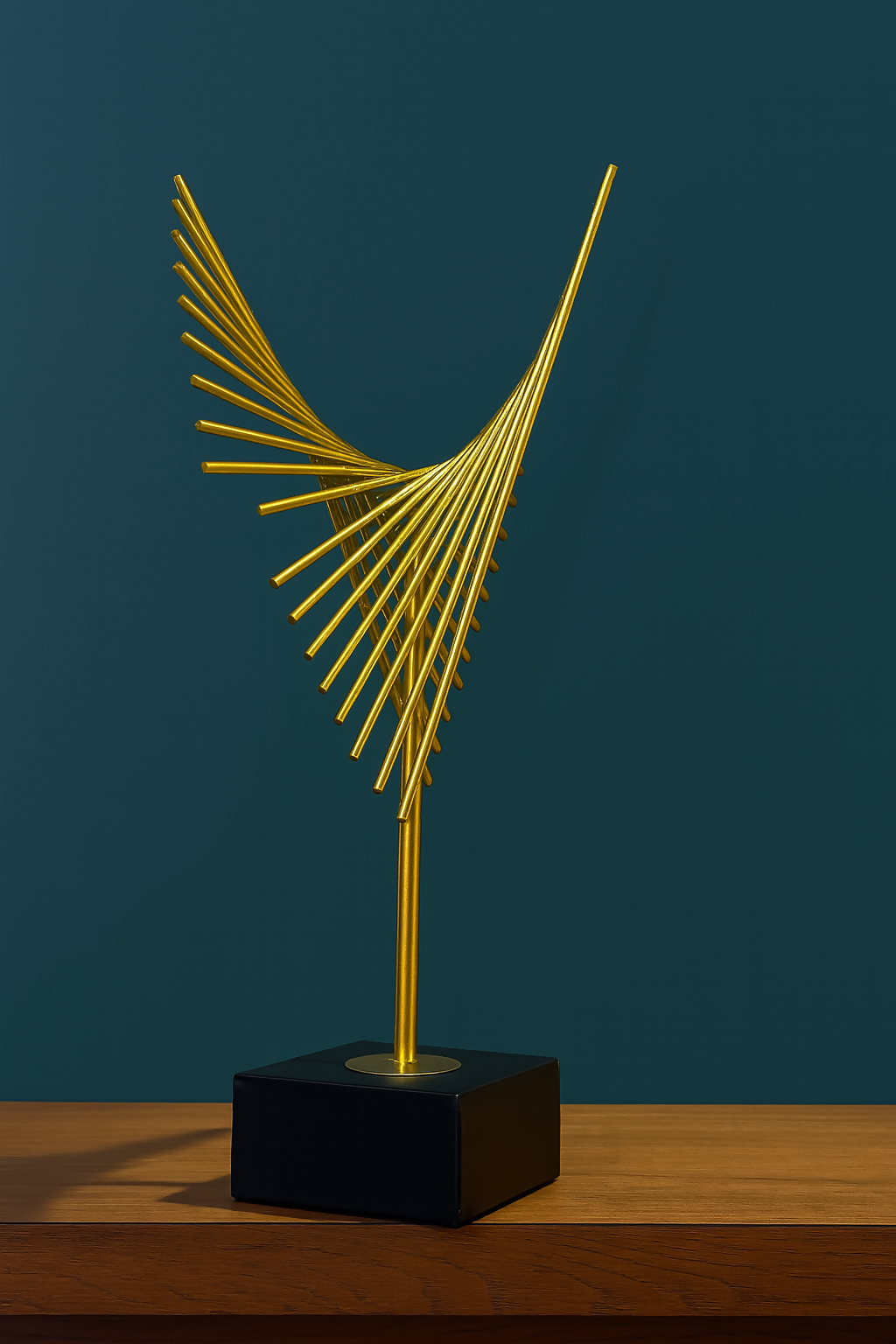 HOME DECOR Golden Abstract Metal Spiral Sculpture Showpiece for Home & Office Decor