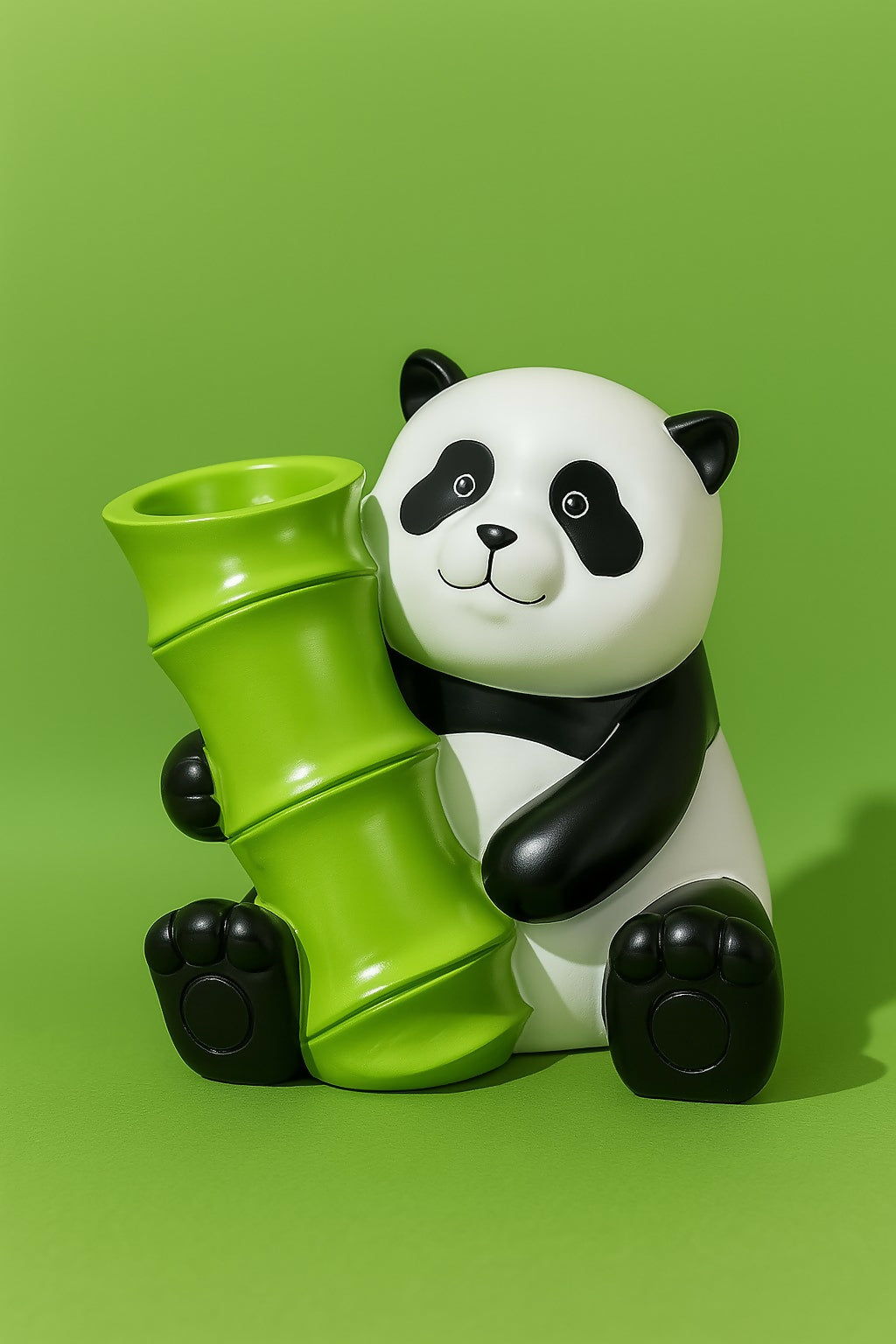 HOME DECOR Cute Panda Pencil Holder with Bamboo Design | Kids Desk Organizer for Stationery, Pens, Pencils | Cartoon Animal Pen Stand for Study Table, School, Office & Gifting