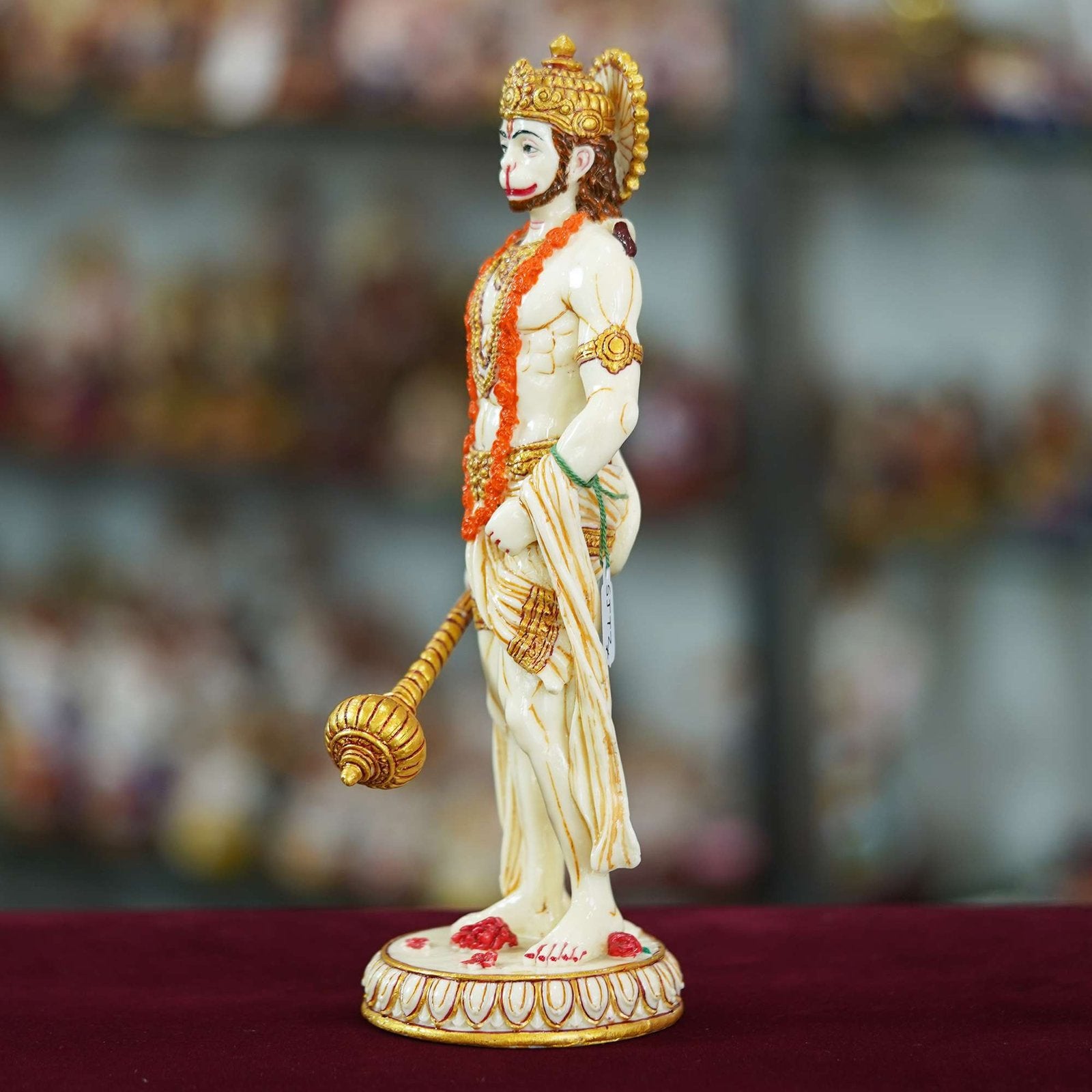 Marble Handmade Hanuman Ji Idol For Home Decor Decorations For Living Room Handcrafted Showpiece For Decor ( 10 INCHES HEIGHT )