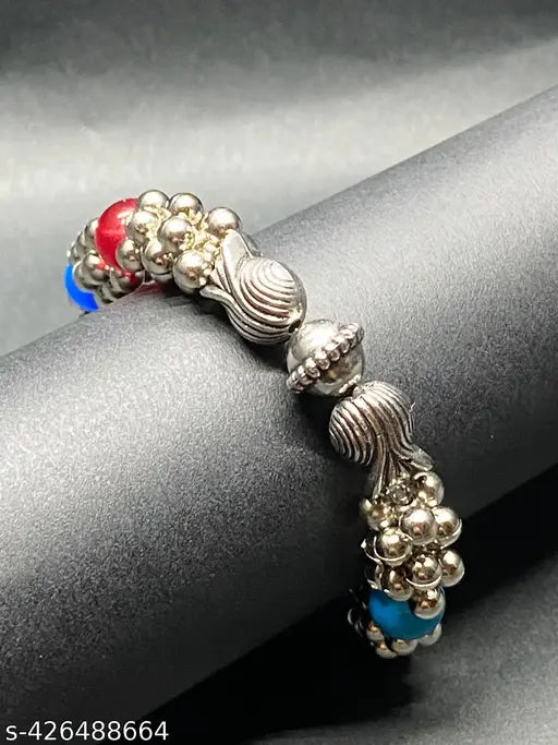 Multicolored Oxidised Work Beads Bracelets