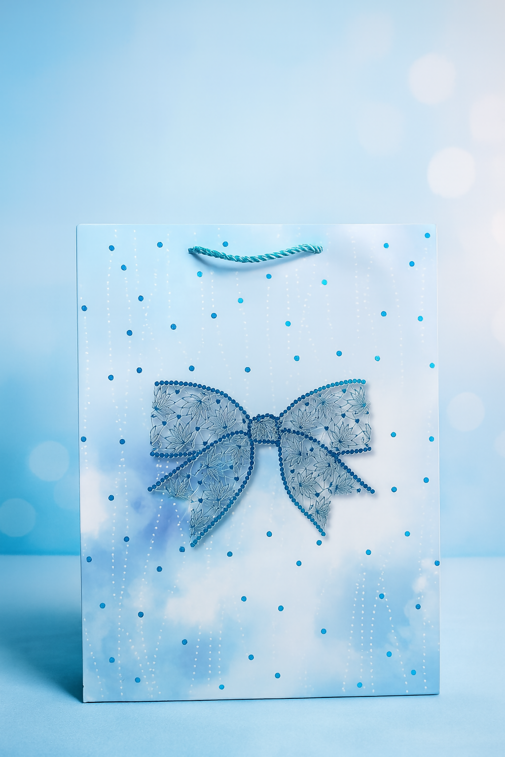 Luxury Designer Gift Bag Set – Set of 4 Elegant Reusable Paper Bags Pink, Blue, Purple & Peach Pastel Gradient