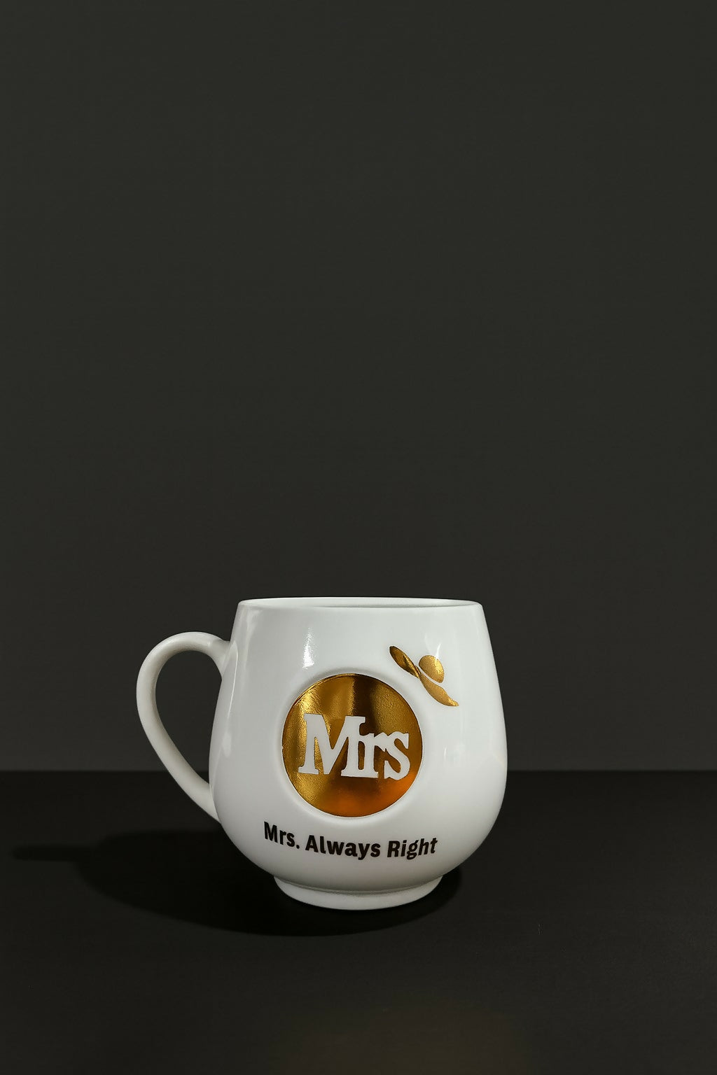 Ceramic Coffee Mug with Golden Print "Mrs. Always Right" | Stylish Premium White Cup with Handle | Perfect Gift for Wife, Anniversary, Marriage, Bridal Shower & Home Use |