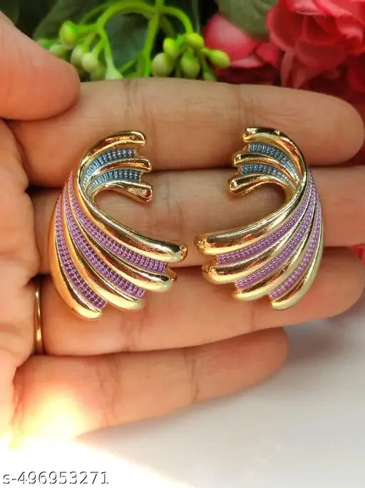 Stainless Steel Partywear Different Colour Earrings