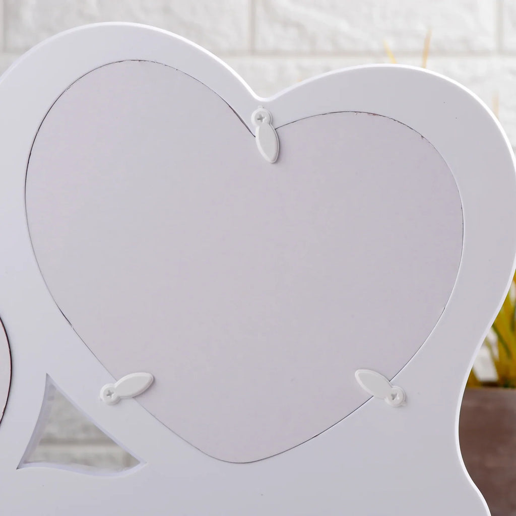 Heart-Shaped Dual Mirror with LED Light – Decorative Romantic Table Mirror Hearts of Love LED Magic Mirror Photo Frame