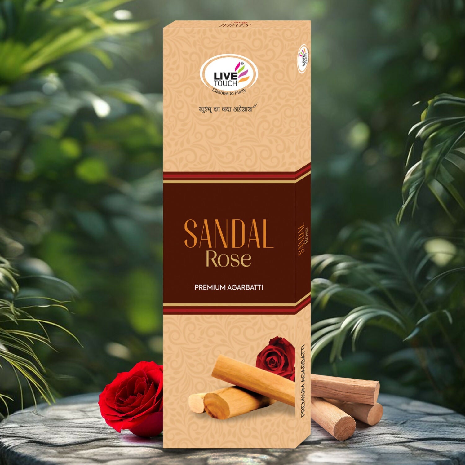 Live Touch Sandal Rose Premium Agarbatti