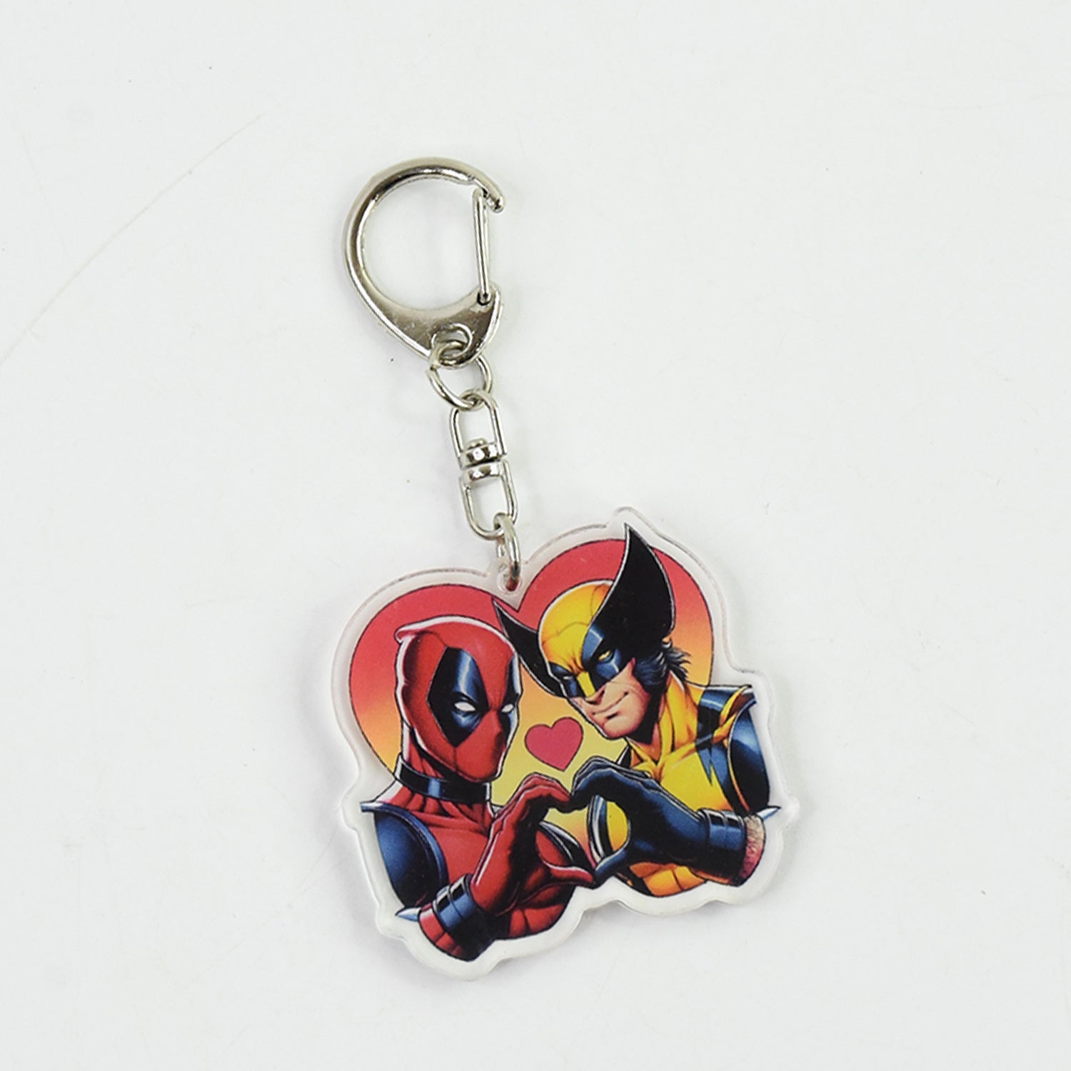 Stylish Acrylic Cartoon Character Keychain with Metal Clip (1 Pc)