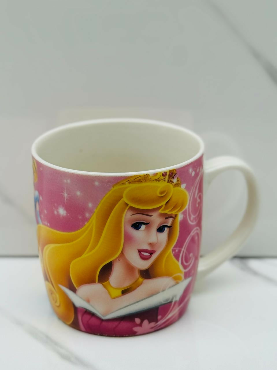 Cute Cartoon-Themed Ceramic Mug for Kids – Pink Printed Mug with Stylish Handle – Ideal for Gifting & Daily Use
