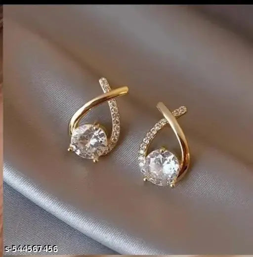 Goldplated Partywear Small Studs With Stones