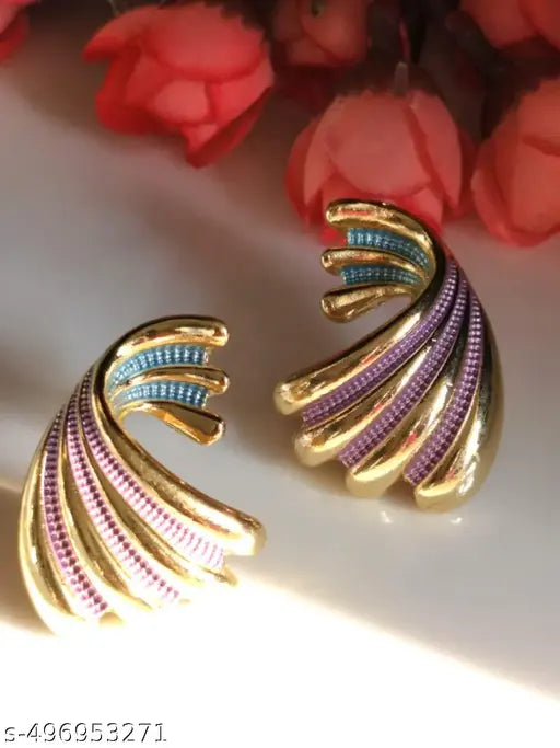 Stainless Steel Partywear Different Colour Earrings