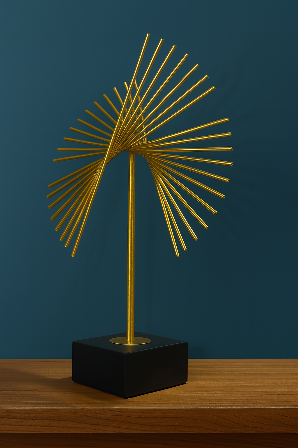 HOME DECOR Golden Abstract Metal Spiral Sculpture Showpiece for Home & Office Decor