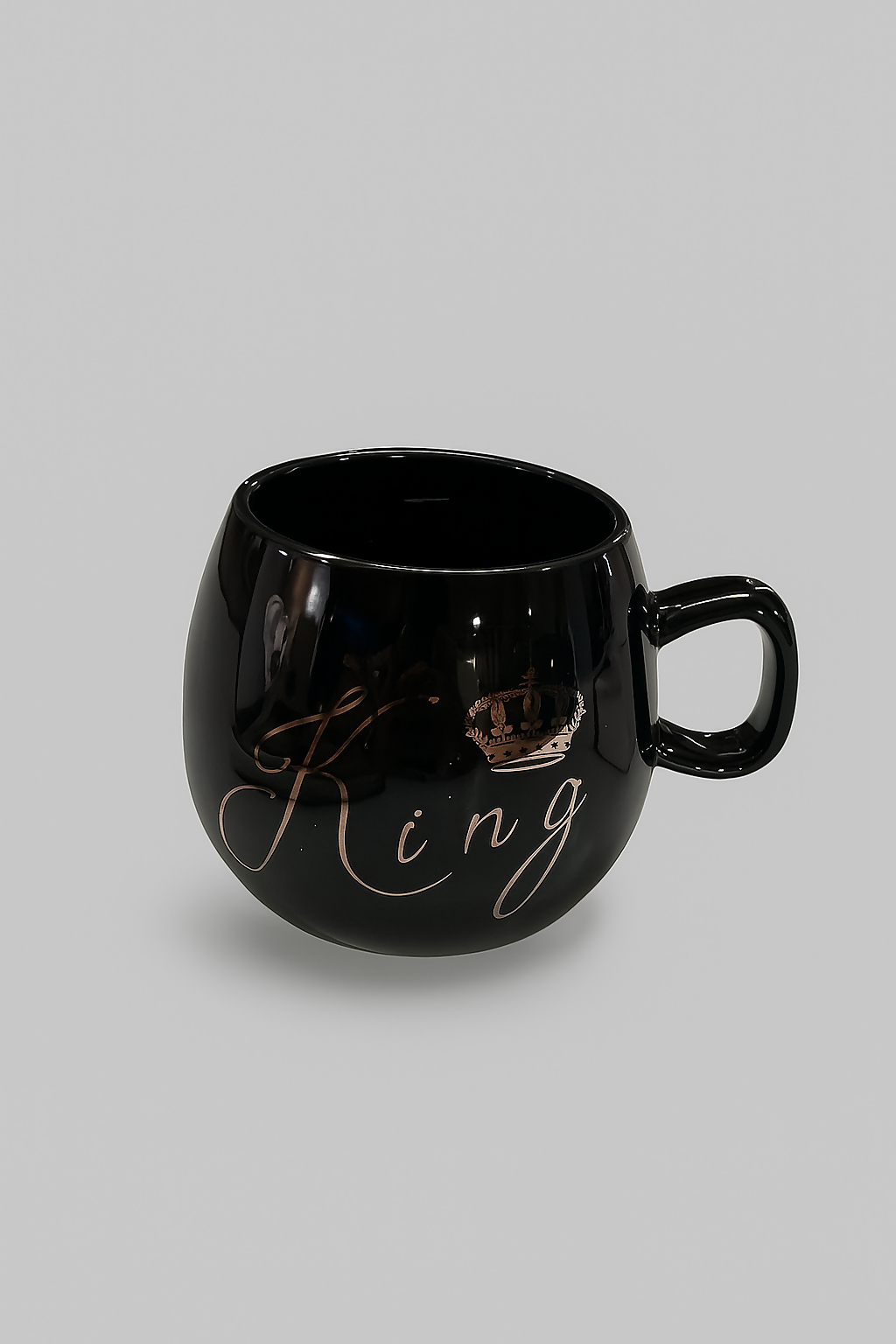 King & Queen Ceramic Mug Set – Elegant Crown Design Coffee Cups for Couples, Valentine’s Day, Anniversary, Wedding or Engagement Gift – Black & Red Glossy Finish (Set of 2, 350ml Each