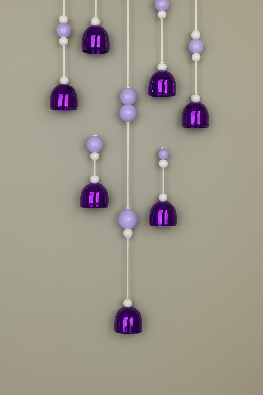 Good Luck Purple Wind Chime with Teddy Bear Design – Decorative Hanging Bell Chime with Beads for Kids Room, Nursery, or Home Décor – Cute Positive Vibes Feng Shui Hanging Ornament