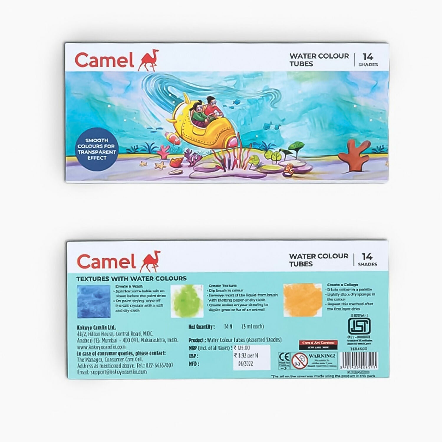 Camlin Water Colour Tubes 14 Shades Set
