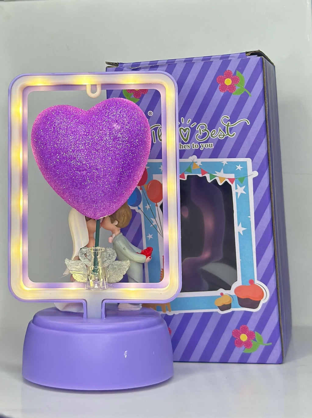 Wedding Love LED Showpiece Creative Love Couple Light Gift Set, Anniversary Christmas New Year Valentine's Decorative Showpiece