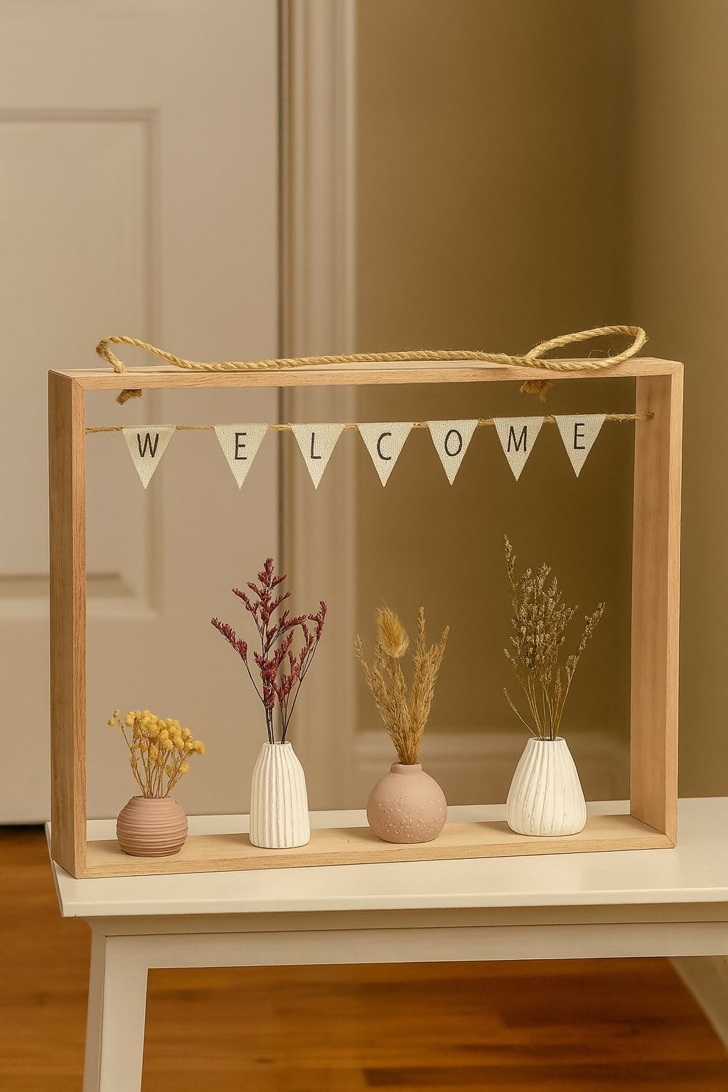 Decorative Ceramic Vases with Artificial Dried Flowers – Minimalist Modern Tabletop Centerpieces for Home, Office & Event Décor