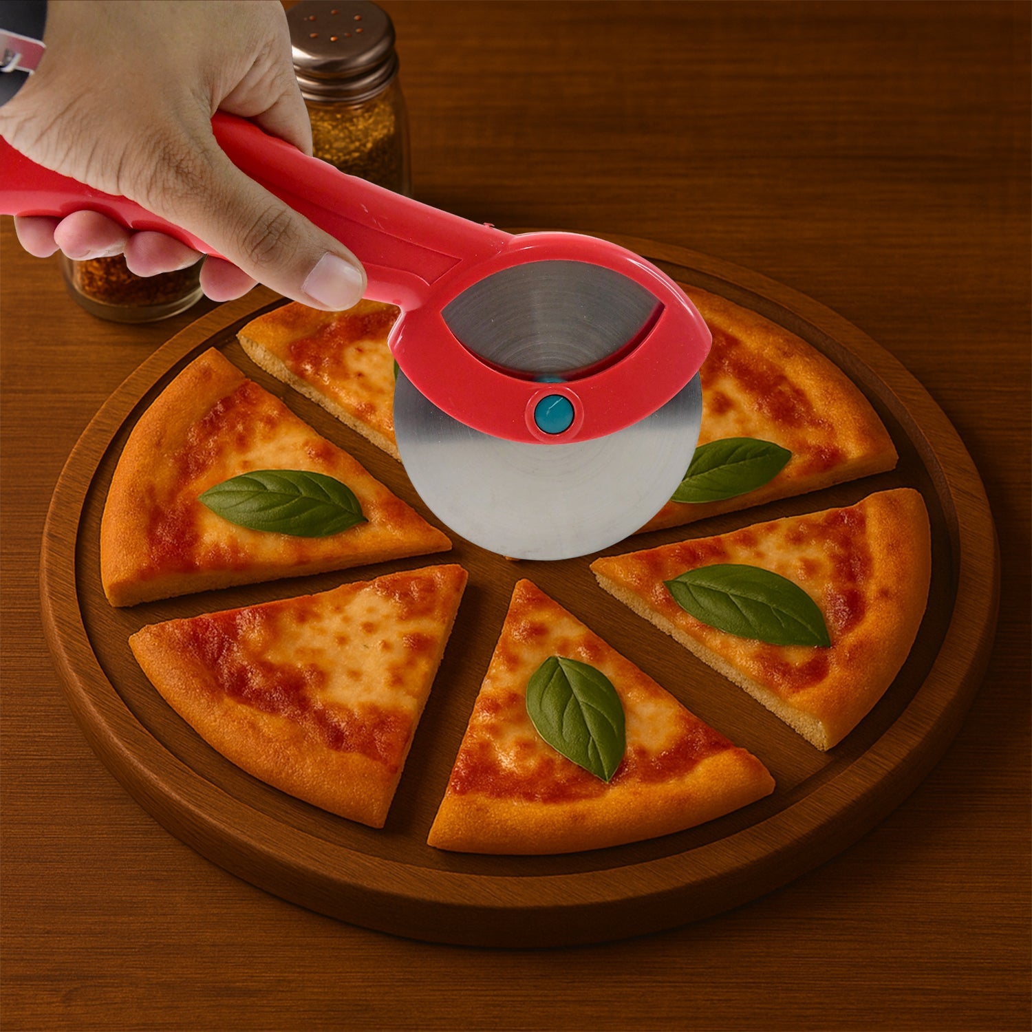 Supermom Premium Stainless Steel Pizza Cutter with Ergonomic Handle (1 Pc)