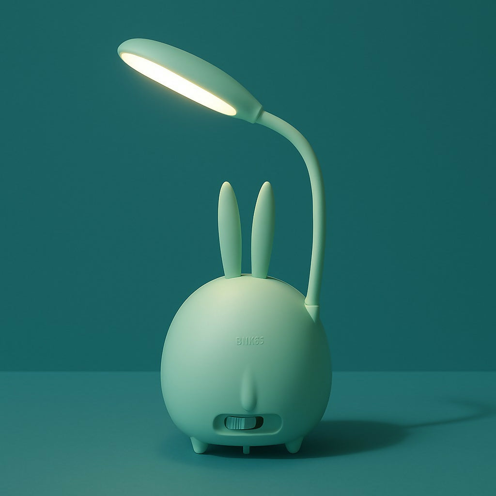 Cute Bunny Night Light with Flexible LED Lamp | Rechargeable Touch Control Table Lamp for Kids, Bedroom, Study, and Gift | Portable Cartoon Rabbit Desk Lamp with Soft Eye Protection Lighting