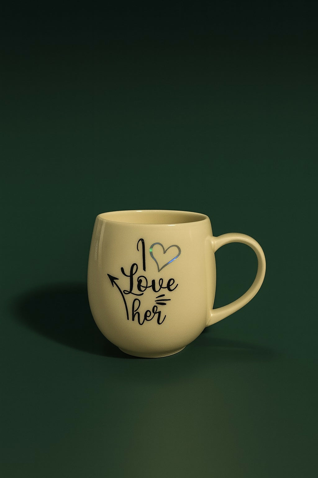“I Love Her” Ceramic Coffee Mug with Handle – Romantic Gift Cup for Girlfriend, Wife, Anniversary, Valentine’s Day, Birthday & Special Occasions – White Printed Tea & Coffee Cup