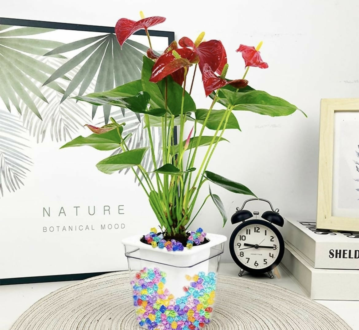 Multicolor Acrylic Diamond Gems – Round Cut Decorative Plastic Crystals for Crafts, Vase Fillers & Party Decor