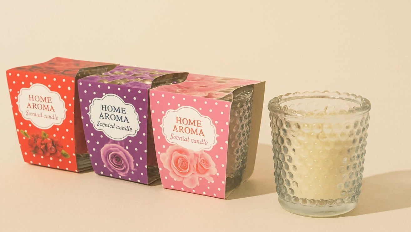Home Aroma Scented Candle Jar Set of 6 | Colorful Floral Fragrance Candles in Gift Boxes | Long-Lasting Aromatherapy Candles for Home, Spa & Gifting