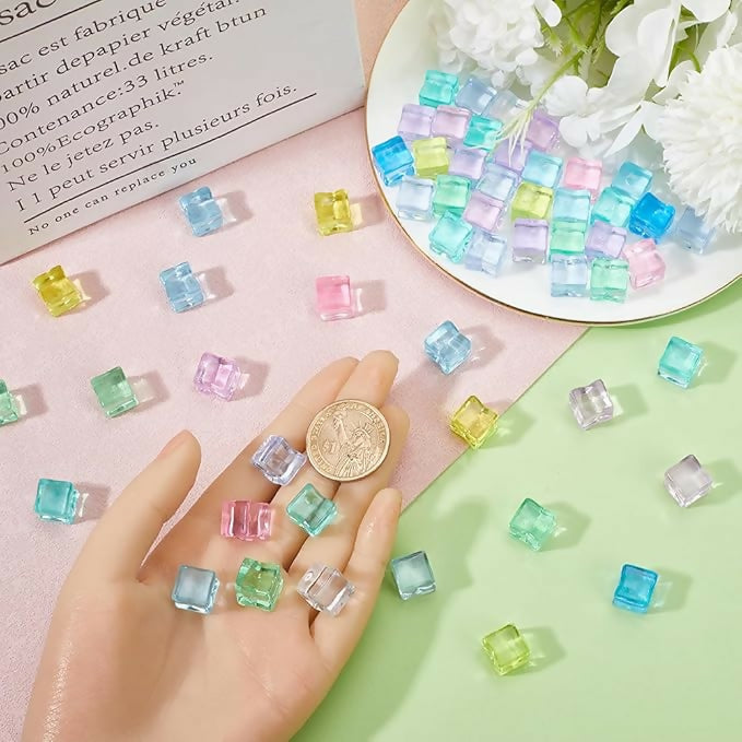 Multicolor Mini Acrylic Ice Cube Beads – Decorative Fake Ice Stones for Crafts, Vase Fillers & Party Decor