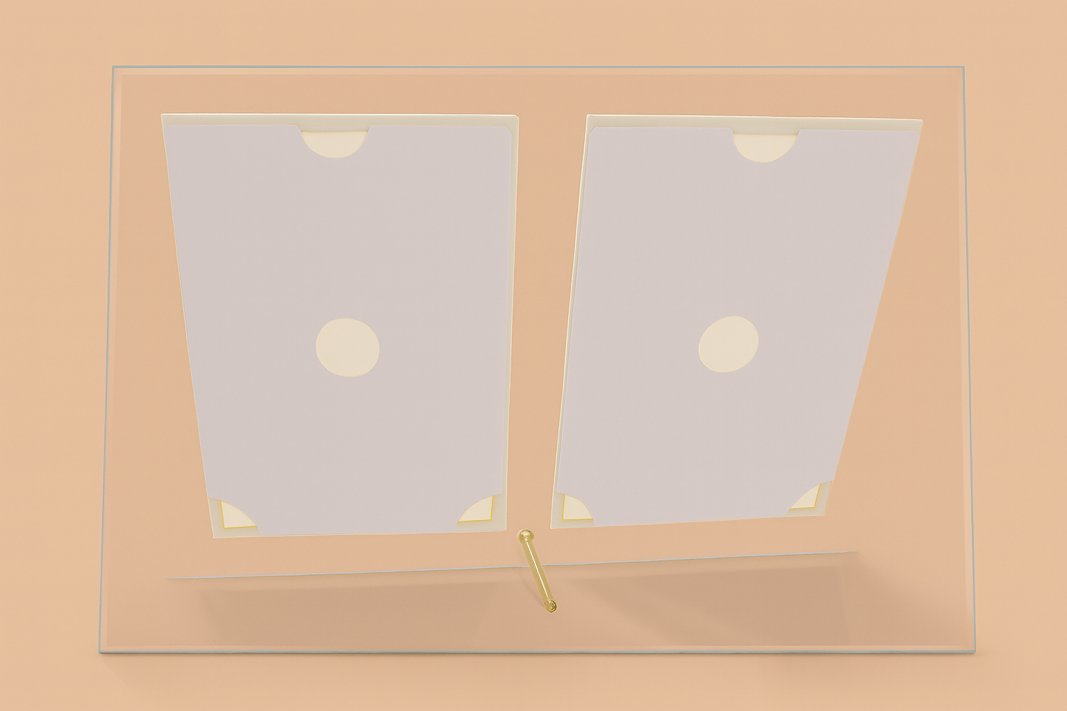 Transparent Double Glass Photo Frame with Gold Borders – 5x7 Inch (13x18cm) Dual Picture Holder for Tabletop – Elegant Display Frame for Home, Office, Wedding & Gift Use