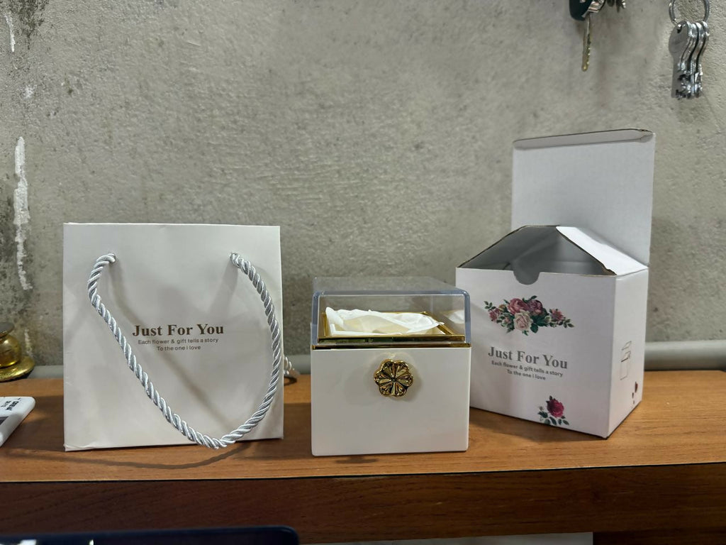 Luxury Eternal Rose Gift Box with Jewelry Drawer – Preserved Real Looking Rose in Elegant Display Case, Romantic Gift with Necklace Storage, Premium Packaging with Gift Bag – Perfect for Birthday, Anniversary, Valentine’s Day