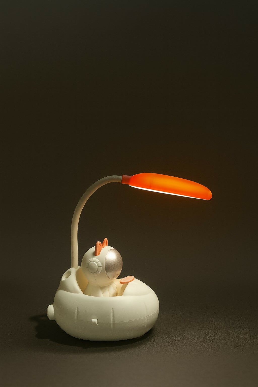 Cute Astronaut Chicken Night Lamp with LED Desk Light – USB Rechargeable, 360° Flexible Hose, Eye-Caring Reading Light for Kids Bedroom, Study Table & Space-Themed Home Décor