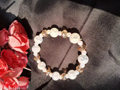 white crystals and beads bracelet