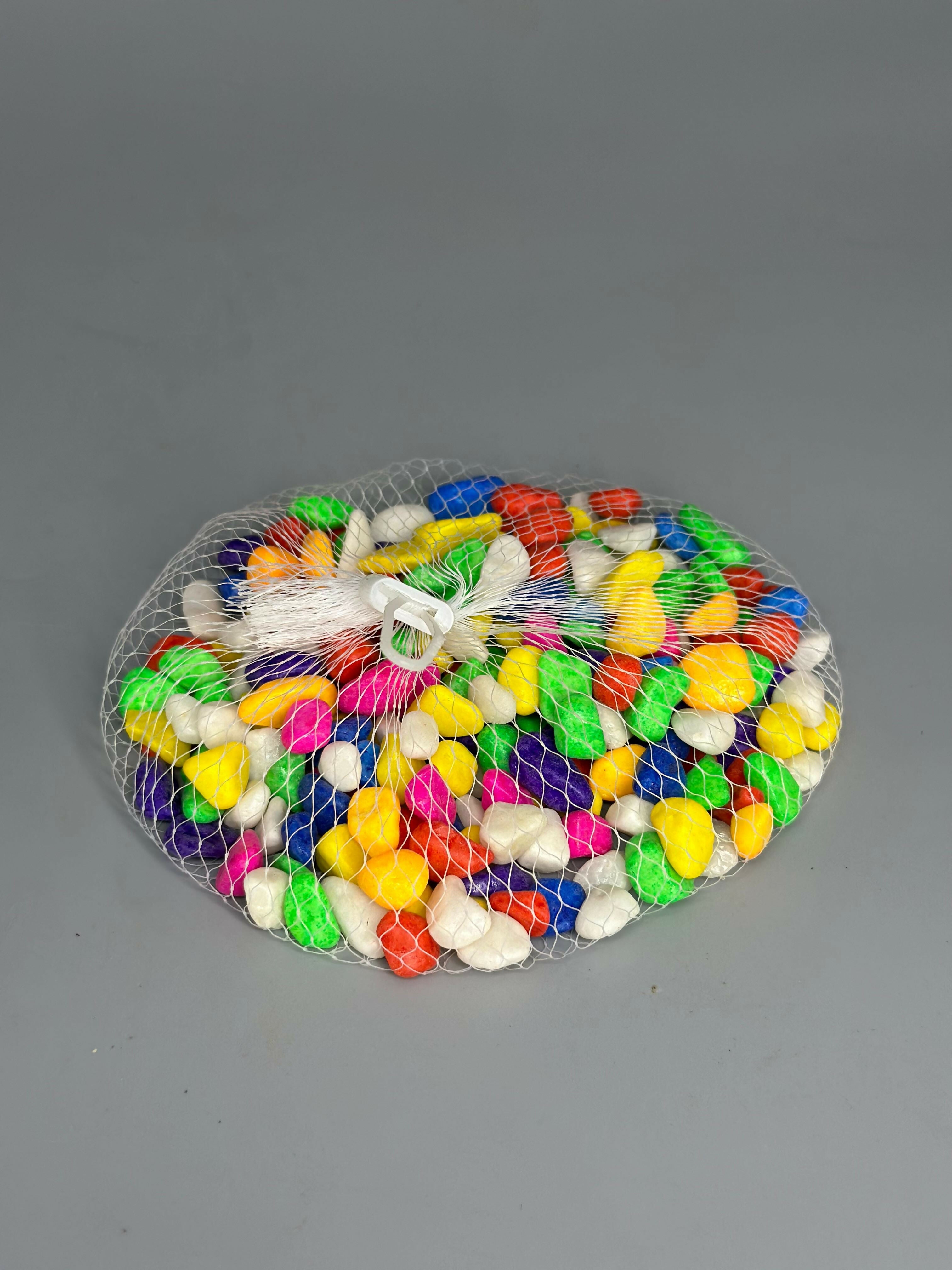 Vibrant Decorative Polished Pebbles – Assorted Colors (Bagged Pack Stones)