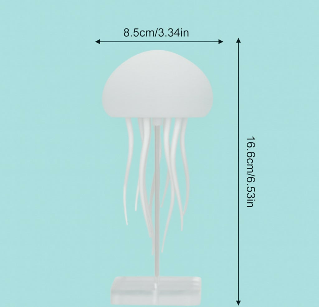Color-Changing Jellyfish LED Night Light – USB Rechargeable Silicone Mood Lamp with Tentacle Design – Soft Glow Decorative Light for Kids Room, Bedroom, or Desk