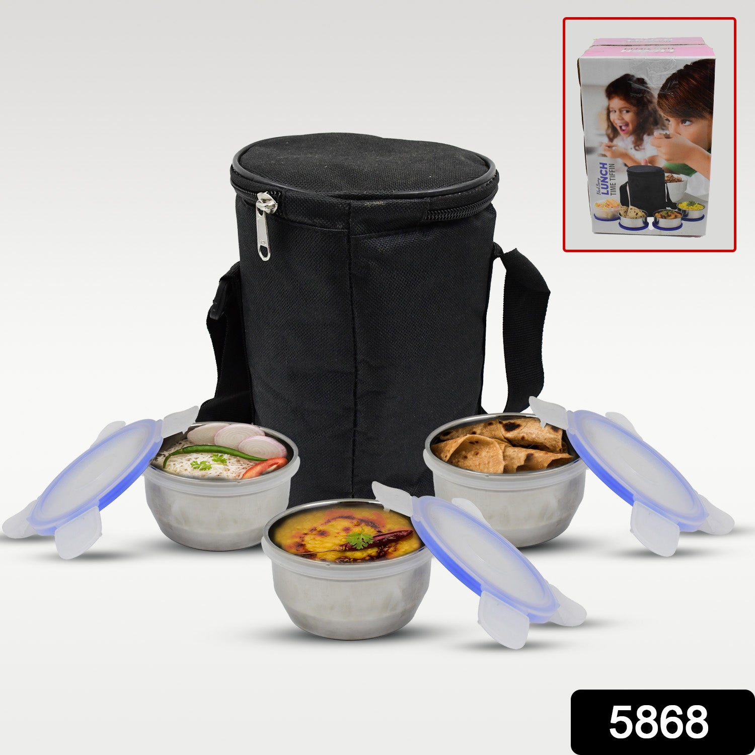 Stainless Steel Lunch Box - Multi-Compartment Airtight Container for Office, School & Travel