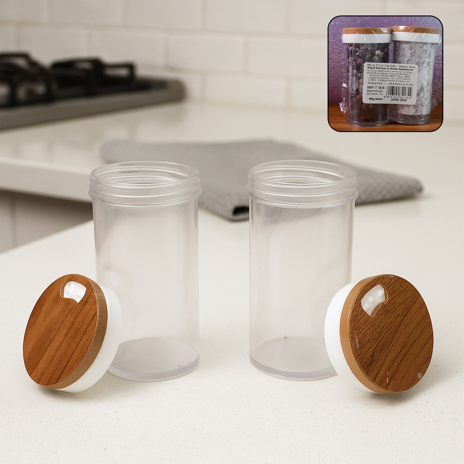 Ganesh Airtight Transparent Kitchen Storage Container Jar Set (2 Pc)