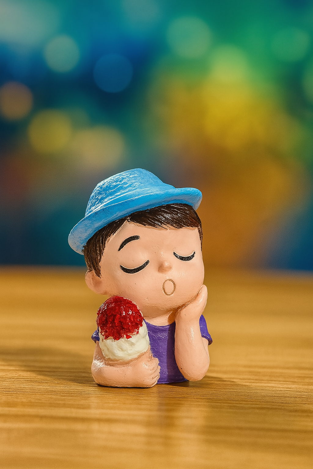 Cute Romantic Couple Miniature Showpiece | Boy and Girl Kissing Figurine